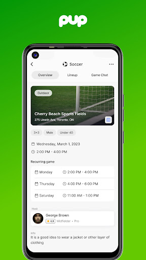 PUP Sports Screen 3