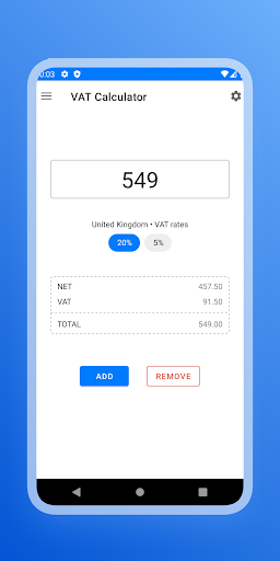 VAT Calculator: Add Remove VAT Screen 3