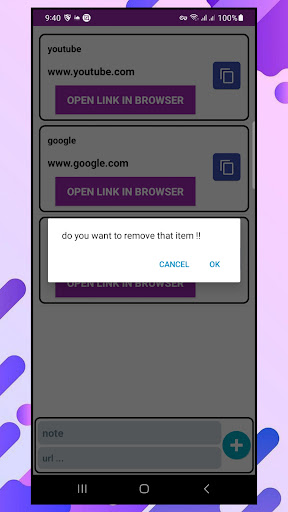 url link saver Screen 3