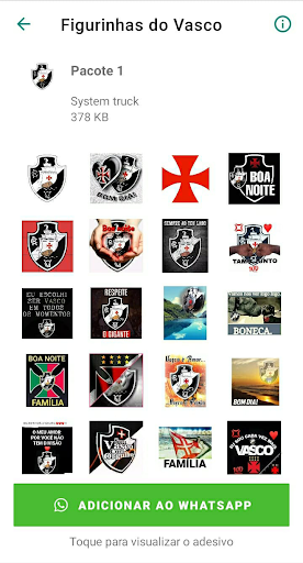 Android application Figurinhas do Vasco screenshort