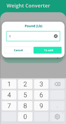 Weight Converter: kg to lbs Screen 3