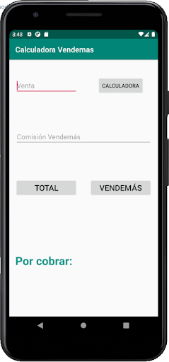 Android application Calculadora Vendemas screenshort