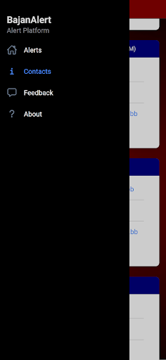 Android application BajanAlert screenshort
