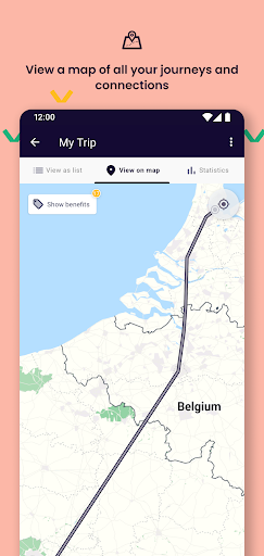 Screenshot of Eurail/Interrail Rail Planner