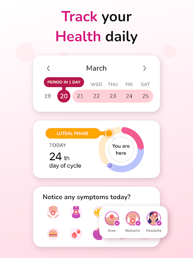 Screenshot of Period Tracker and Calendar