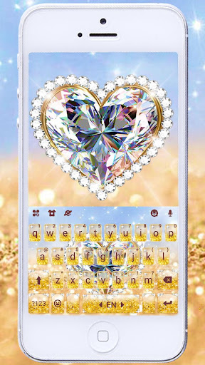 Android application Glitter Gold Diamond Keyboard screenshort
