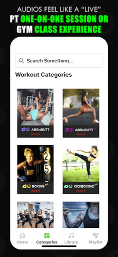 GO WORKOUT AUDIOS Screen 3