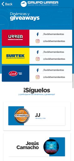 Android application Urrea Más screenshort