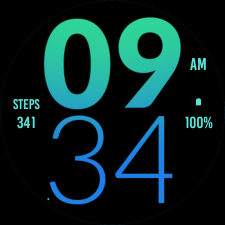 Tosca Blue Large Watch Face screenshot 4