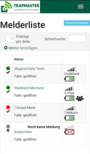 Android application TRAPMASTER screenshort