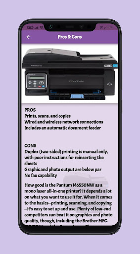 Android application Pantum M6550NW laser guide screenshort