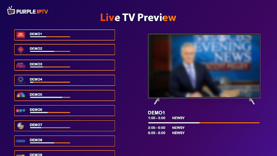 Captura de tela do IPTV Smart Purple Player