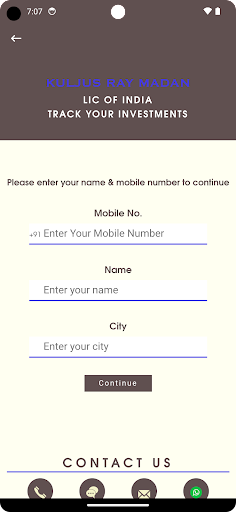 Android application K. R. Madan Insurance Service screenshort