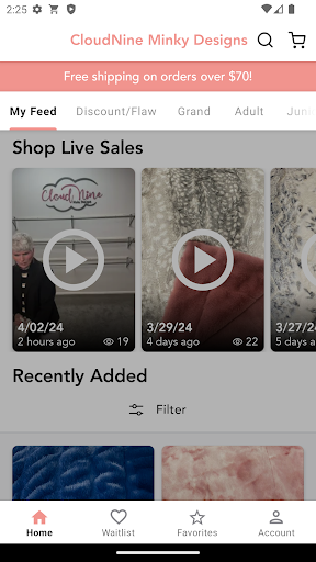 Android application CloudNine Minky Designs screenshort