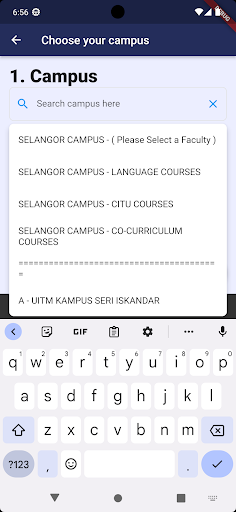 UiTM Scheduler Screen 3