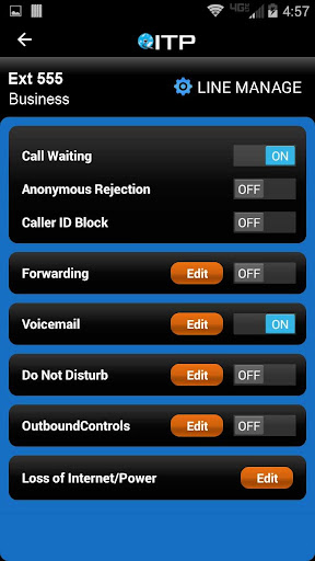 Android application ITP - Call, Chat and Manage screenshort