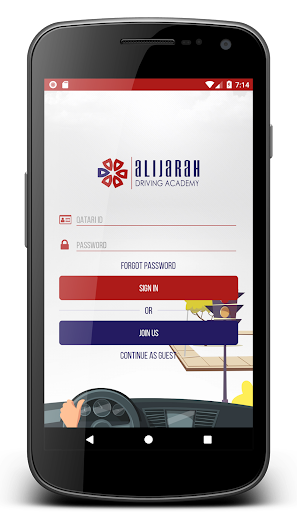 Android application Alijarah Driving App screenshort