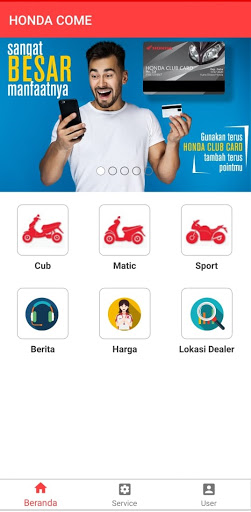 Android application Honda Come screenshort
