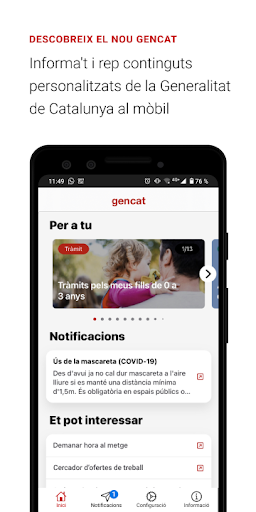 Android application gencat screenshort