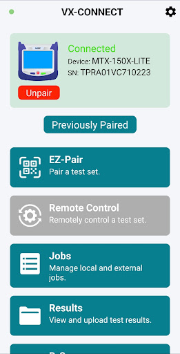 Android application VX-CONNECT screenshort
