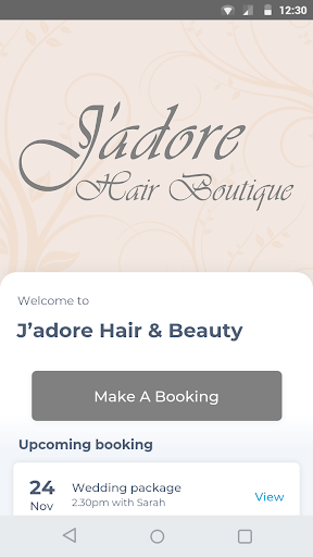 Android application J’adore Hair & Beauty screenshort