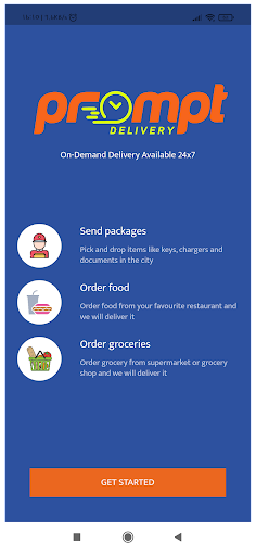 Android application Prompt Delivery screenshort