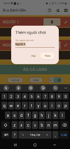 Billiards đền - App ghi điểm