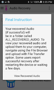 Audio Recovery Screenshot