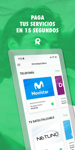 Android application Recargas24hrs screenshort