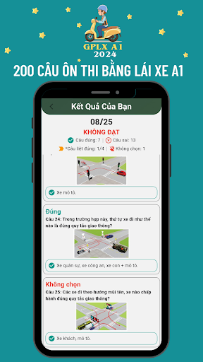 200 Câu ôn thi bằng lái xe A1 Screen 3