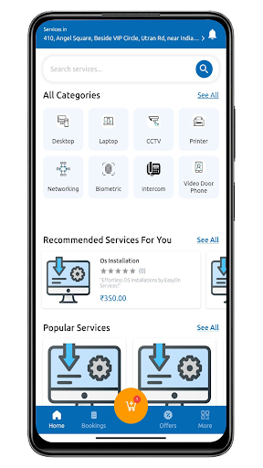 Android application EasyOn Services screenshort