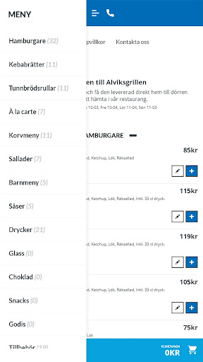 Android application Alviksgrillen screenshort