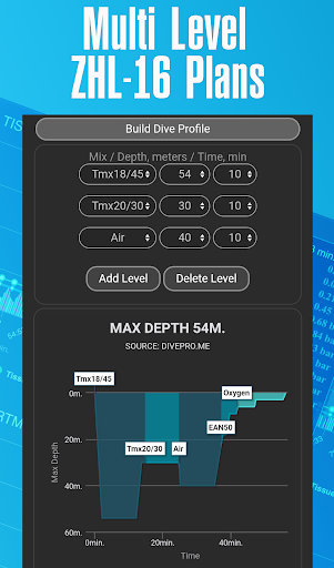 DiveProMe Scuba Diving Planner Screen 2