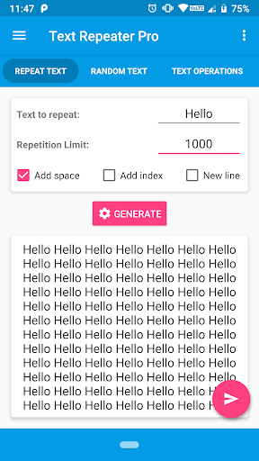 Text Repeater PRO Screen 2