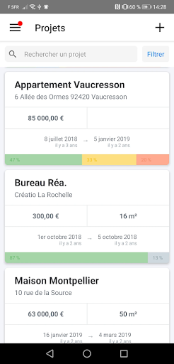 Android application SL Travaux screenshort