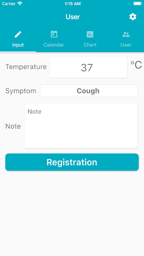 Android application Body Temp Record Tracker screenshort
