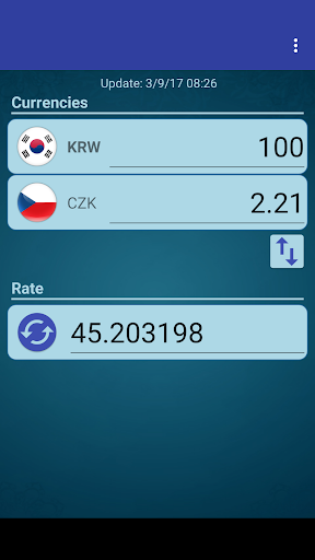 Android application S Korea Won x Czech Koruna screenshort