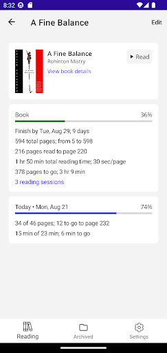 ReadInTime Screen 2