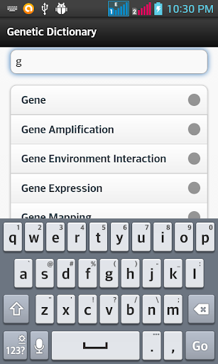 Genetics Dictionary Screen 2