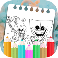 Huggy vs FNF Horror Coloring