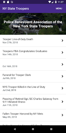 Android application NY State Troopers screenshort