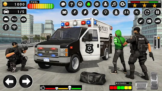 Police Van Chase: Police Games