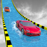 Cover Image of ดาวน์โหลด Water Slide Extreme Car Racing Stunts  APK