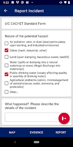 EnviroReport Screen 2