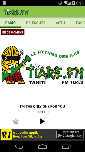 Android application Tiare FM screenshort