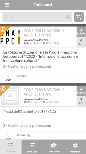 Android application Ufficio Web Formazione screenshort