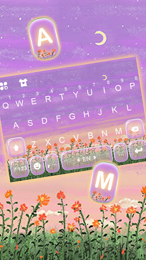 Aesthetic Flower Keyboard Back Screen 2