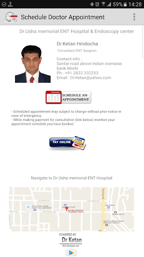 Android application Appointment Dr.Ketan Hindocha screenshort