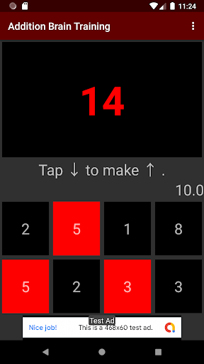 Android application Addition brain training screenshort