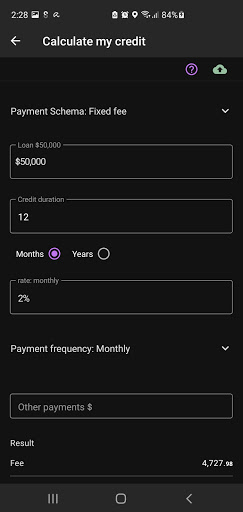 Credit Calculator Screen 3